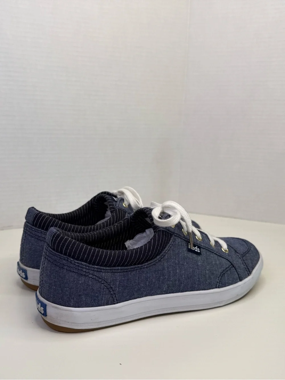 Keds Center III Textile Lace Up Women's Denim Chambray Shoes Sneakers Size 7.5